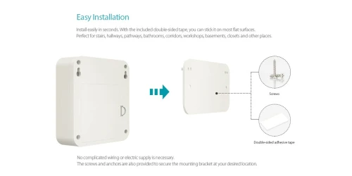 Dodocool Détection De Mouvement AVEC Lumière LED Actionnée, Lumière De Nuit Résistant Aux UV Blanc