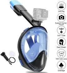 V-VILISUN Masque de plongée intégral champ de vision de 180° et support de caméra Technologie antibuée, antifuite