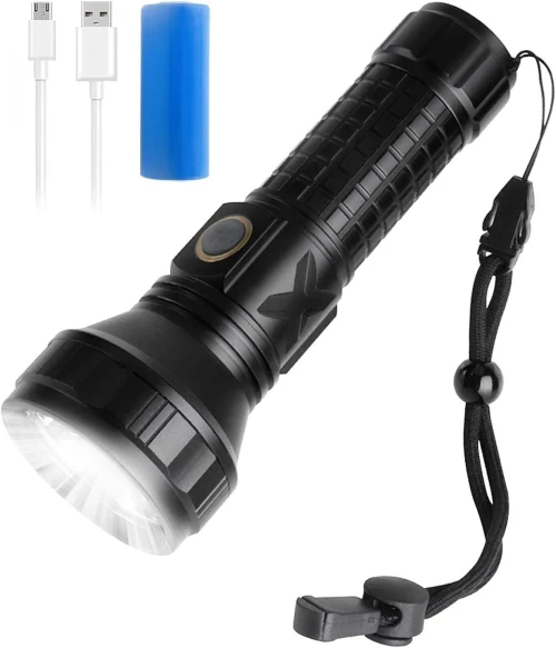 Lampe Rechargeable LED Flashlight Maxesla C19, Super Bright LED Flashlight, IPX5 Waterproof Flashlight with 3000mAh Rechargeable Battery