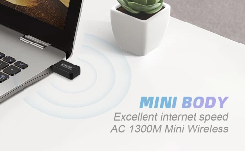 USB Adaptateur Wi-Fi AC1300 Maxesla 1300 m 802.11ac Double Bande 2,4/5 GHz, adaptateur réseau sans Fil pour PC