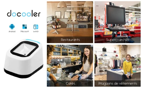 Scanner de codes-barres filaire USB polyvalent Scanner de codes QR 1D et 2D Lecteur pour supermarchés / magasins