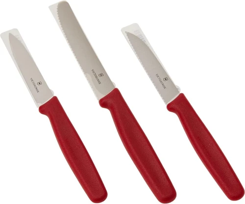 Ensemble de 3 couteaux d'office Victorinox 5.1111.3, nylon - rouge