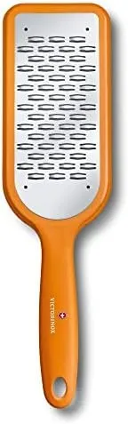 Râpe Victorinox 7.6084.9 à lames moyennes bidirectionnelles, idéale pour râper du chocolat, du fromage à pâte dure et des carottes, couleur orange, 26,2 cm (10,3 pouces)