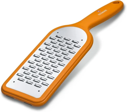 Râpe Victorinox 7.6084.9 à lames moyennes bidirectionnelles, idéale pour râper du chocolat, du fromage à pâte dure et des carottes, couleur orange, 26,2 cm (10,3 pouces)