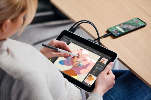 Wacom One 12 DTC-121W0B Écran à stylet de 11,6 pouces pour booster votre créativité numérique