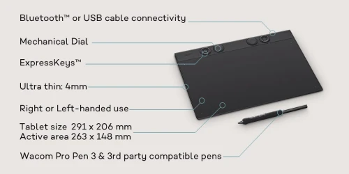 Tablette Graphique Wacom Intuos Pro Medium PTK670K0B