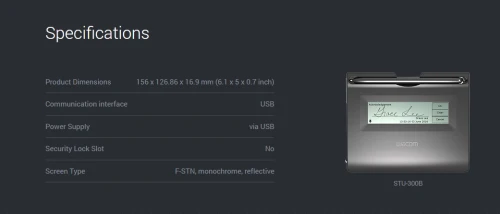 TABLETTE DE SIGNATURE WACOM STU-300B