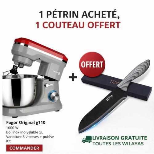 Promo Ramadan : Pétrin FAGOR fg110 5L + Couteau de chef EUNA + Livraison Gratuite toutes les Wilayas