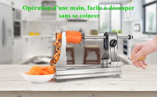 Coupe-légumes Spirale végétale Spiraliseur WellToBe CS-668  6 lames Courgette Pâtes et nouilles Spaghetti Spiralizer améliorée Spiraliser Spiral Slicer Maker