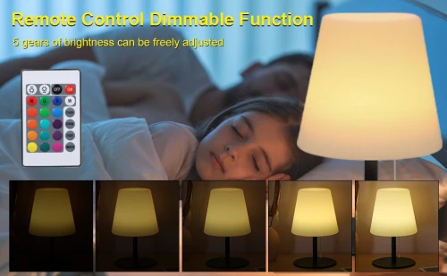 Lampe veilleuse RGB Neoglint, lampe de table LED sans fil RGB rechargeable par USB, 16 couleurs, télécommande, intensité variable, cordon de serrage