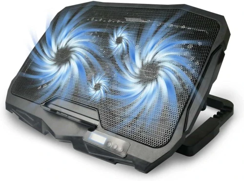 Maxesla Refroidisseur PC pour Ordinateur Portable, Ventilateur PC Portable 4 Ventilateurs Silencieux avec LED Lumière Bleu