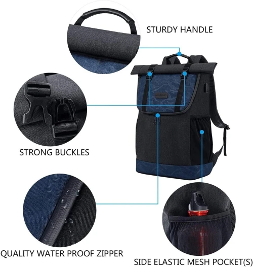 Sac à dos pour ordinateur portable KROSER 15,6" USB port de charge décontracté hommes femmes- ktf905mcb