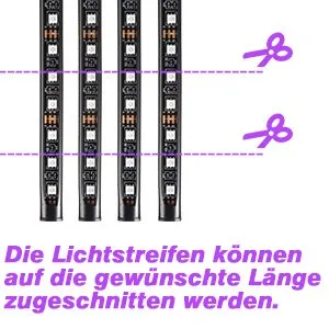 Bande Lumineuse LED RGB pour intérieur de Voiture, Éclairage d'ambiance avec Port USB Télécommande et Activation sonore