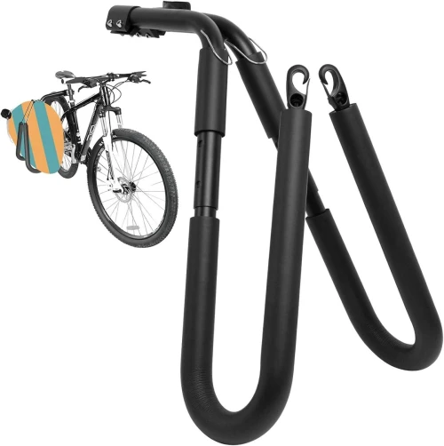 Porte-planche de surf pour vélo, support de transport réglable pour planche de surf, compatible avec les shortboards, les bodyboards et les snowboards