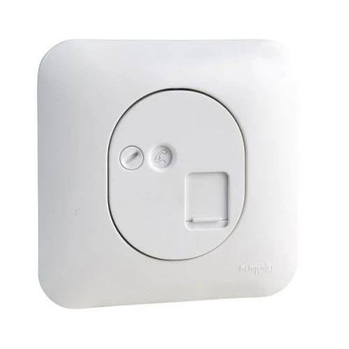Schneider Electric - Ovalis, prise RJ45 encastré, cat.6 STP, réseaux VDI, grade 3, Blanc S261476
