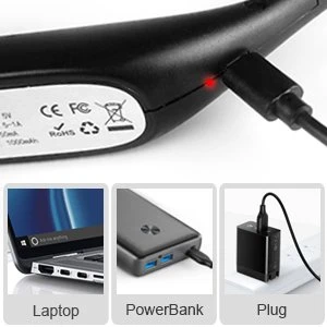 LED Lampe Lecture de Nuit Rechargeable Autour de Cou Mains Libres, 3 Couleurs Eye Protection