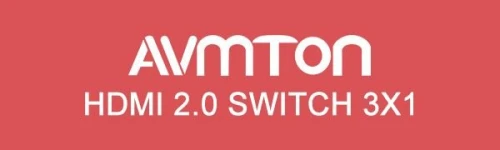 Commutateur HDMI "AVMTON", répartiteur HDMI 2.0 3 entrées/1 sortie, télécommande, compatible 4K à 60 Hz, HDCP 2.2, 3D et HD 1080p, en aluminium, pour PS4 Pro, Xbox et PC.