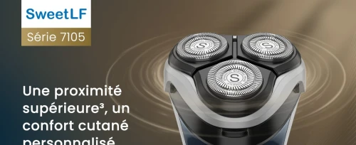 Rasoir Electrique SweetLF Homme Rechargeable Wet & Dry, Tondeuse à Barbe Haute Précision, Rasage avec 3D Têtes Rotatives