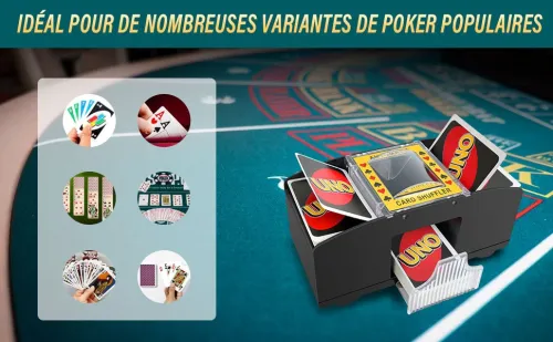 Mélangeur de Cartes Automatique Électronique, Trieur pour 1 à 2 Jeux avec Port USB, Distributeur de Cartes pour Jeux