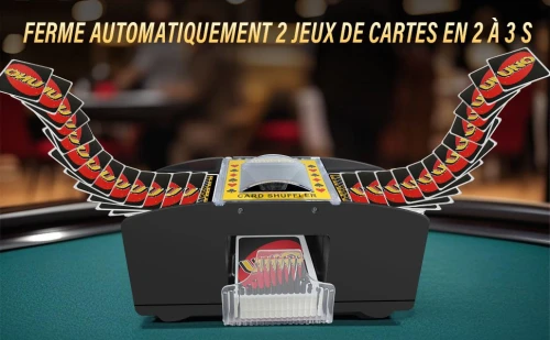 Mélangeur de Cartes Automatique Électronique, Trieur pour 1 à 2 Jeux avec Port USB, Distributeur de Cartes pour Jeux