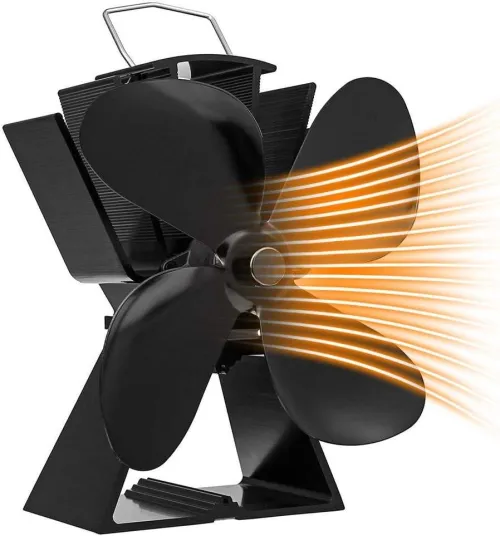 Ventilateur de poêle Maxesla EQ344 à 4 pales – Ventilateur pour poêle à bois/cheminée alimenté par la chaleur, silencieux, économique et écologique