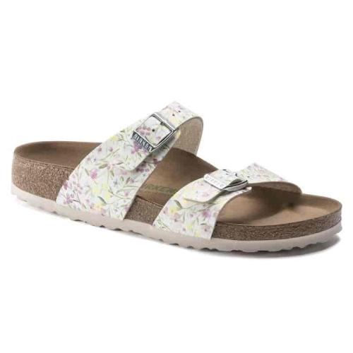 Birkenstock Sydney BF Watercolor Flower VEG White