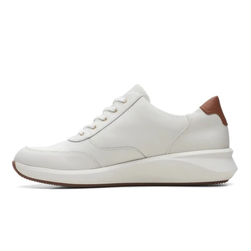 Clarks - Un Rio Zip White Leather