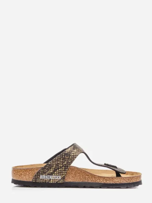 Birkenstock Gizeh MF Shiny Python Black