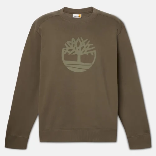 Timberland KENNEBEC RIVER Tree Logo Crew Neck Sweatshirt LEAF GREEN