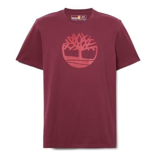Timberland KENNEBEC RIVER Tree Logo Short Sleeve Tee BURGUNDY