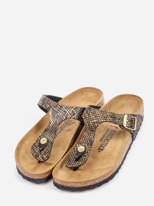 Birkenstock Gizeh MF Shiny Python Black