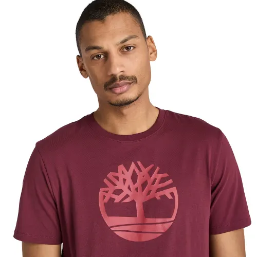 Timberland KENNEBEC RIVER Tree Logo Short Sleeve Tee BURGUNDY
