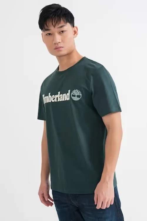 Timberland KENNEBEC RIVER Linear Logo Short Sleeve Tee GREEN GABLES