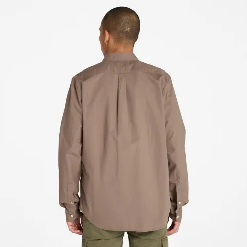 Timberland Long Sleeve Stretch Poplin Shirt CHOCOLATE CHIP