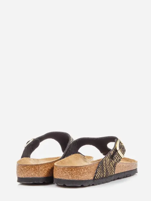 Birkenstock Gizeh MF Shiny Python Black
