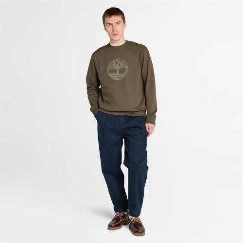 Timberland KENNEBEC RIVER Tree Logo Crew Neck Sweatshirt LEAF GREEN