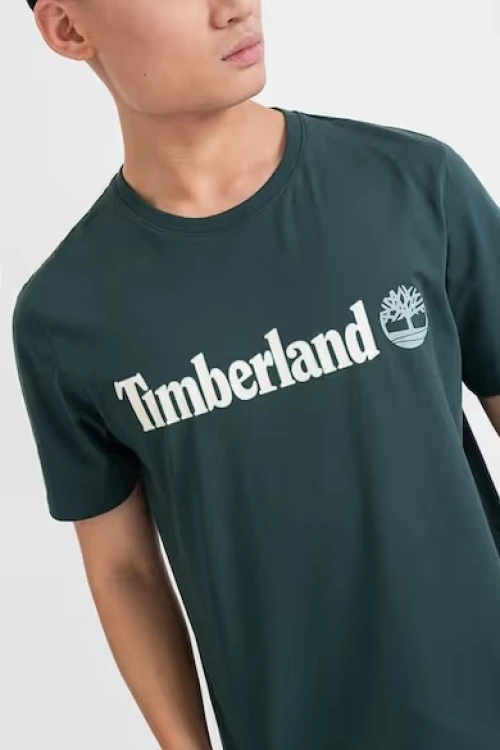 Timberland KENNEBEC RIVER Linear Logo Short Sleeve Tee GREEN GABLES