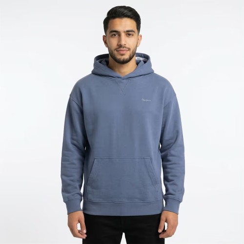 Sweat à Capuche Pepe Jeans - Archive Hoodie - Bleu Acier