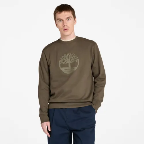 Timberland KENNEBEC RIVER Tree Logo Crew Neck Sweatshirt LEAF GREEN
