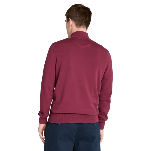 Timberland WILLIAMS RIVER Cotton YD 1/4 Zip Sweater BURGUNDY