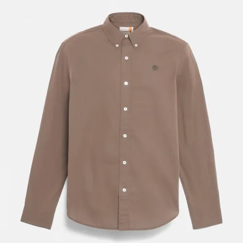 Timberland Long Sleeve Stretch Poplin Shirt CHOCOLATE CHIP