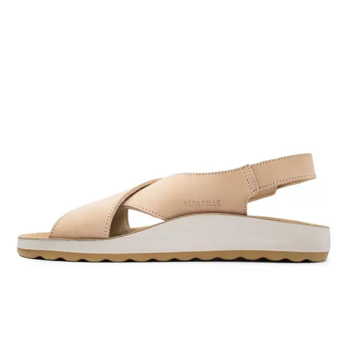 Fly Flot - Leather Woman Sandal Beige