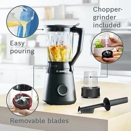 BLENDER BOSCH 1200W 1.5L NOIR MMB 6176 B