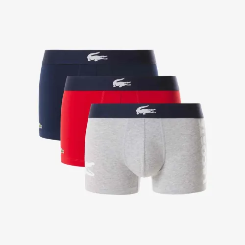 Lacoste Lot de 3 boxers courts dépareillés en coton stretch