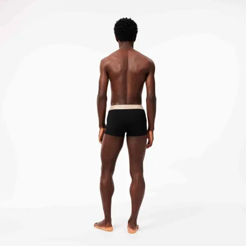 Lacoste Lot de 3 boxers courts casual marine avec ceinture contrastée