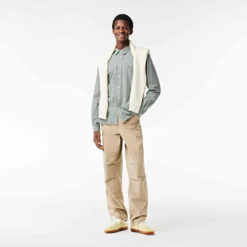 Lacoste Chemise regular fit en flanelle coton