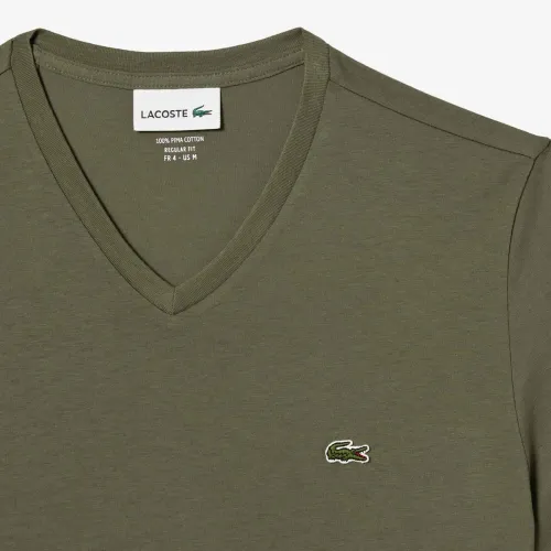 Lacoste T-shirt coton Pima léger col V