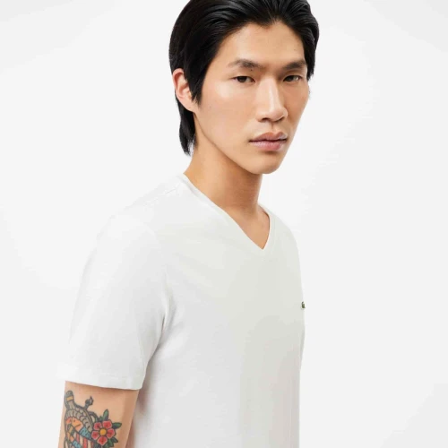 Lacoste T-shirt coton Pima léger col V