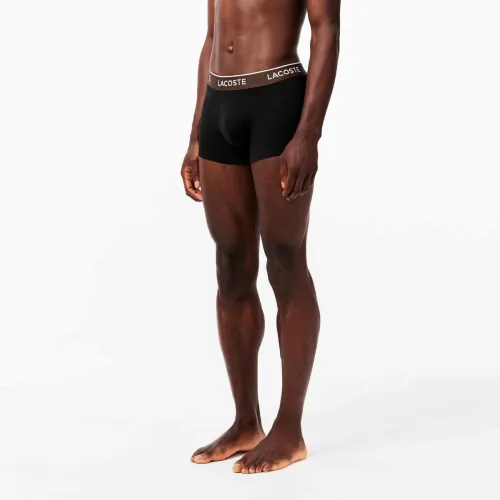 Lacoste Lot de 3 boxers courts casual marine avec ceinture contrastée
