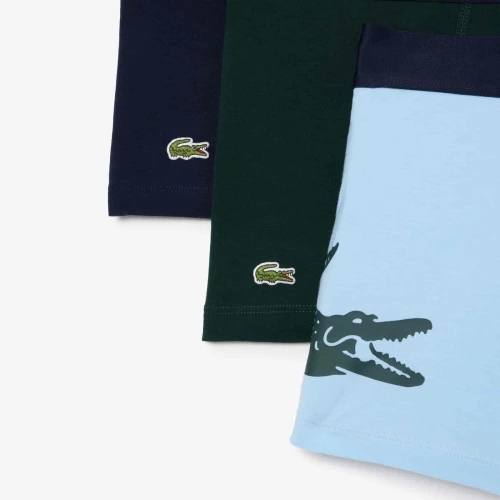 Lacoste Lot de 3 boxers courts dépareillés en coton stretch